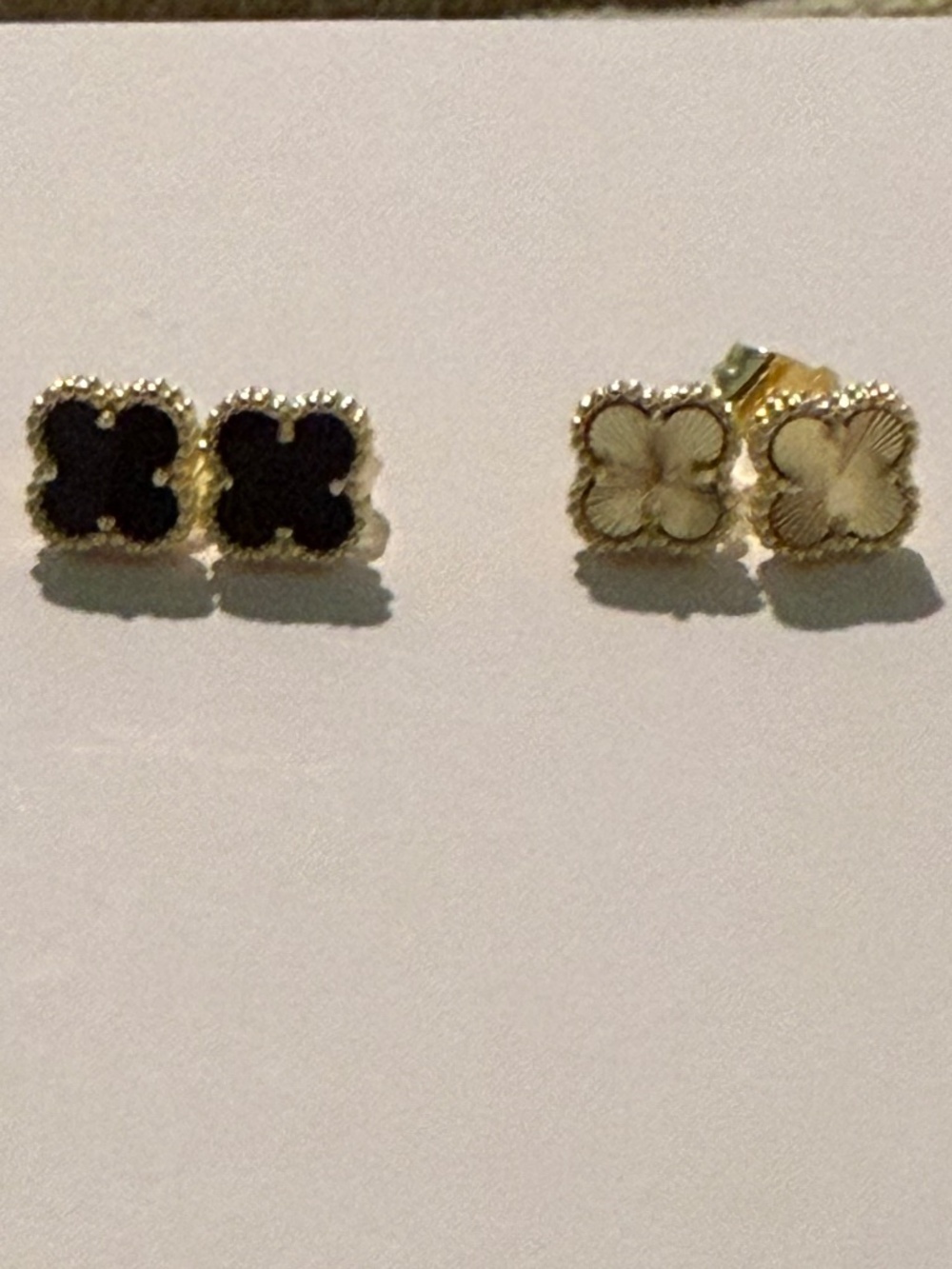 Clover Earrings (Gold Filled) - 2 pairs #1 (Never Worn)